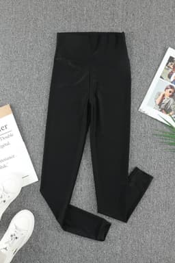 image-High Rise Tight Leggings with Waist Cincher - Black