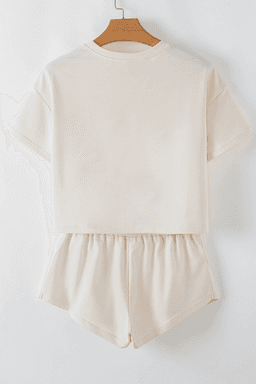 image-Beige Game Day Graphic Tee and Skort 2 Piece Set