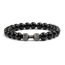 image-Turquoise Energy Gun Black Electroplated Alloy Barbell Bracelet