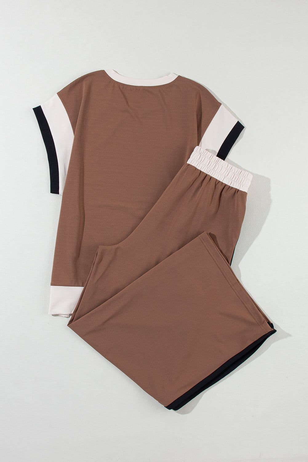 image-Strawberry Pink Color Block Two-Piece Set