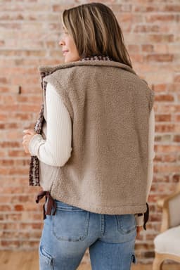 image-Goat Side Bows Sherpa Fleece Vest