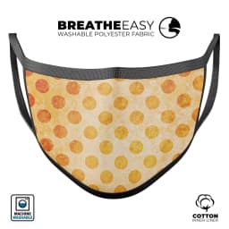 image-Grungy Orange Polka Dots Over Muted Coral - Made in USA Mouth Cover