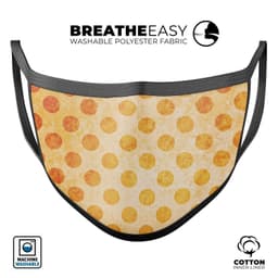 image-Grungy Orange Polka Dots Over Muted Coral - Made in USA Mouth Cover