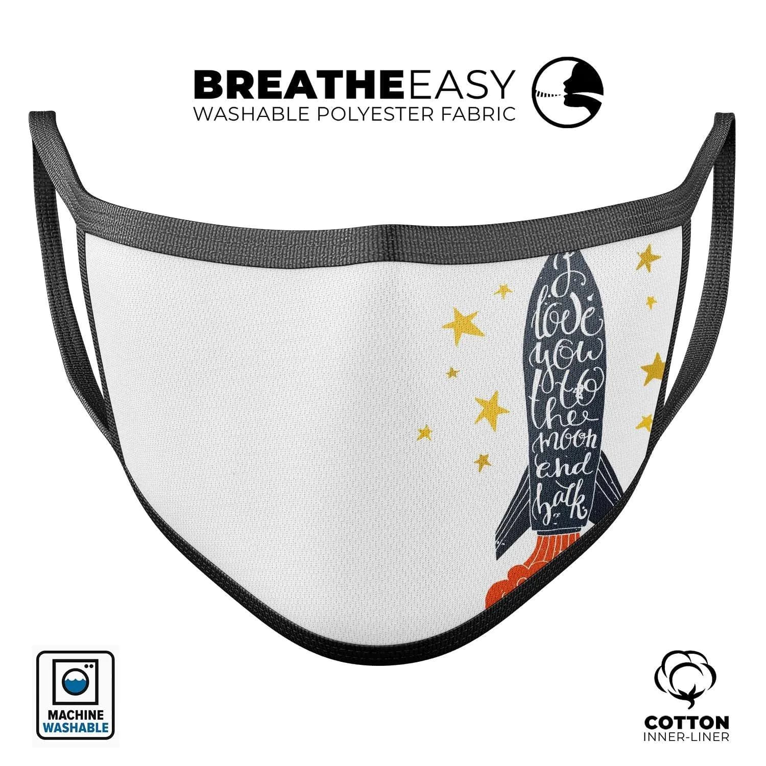 image-I Love You To The Moon And Back - Made in USA Mouth Cover Unisex
