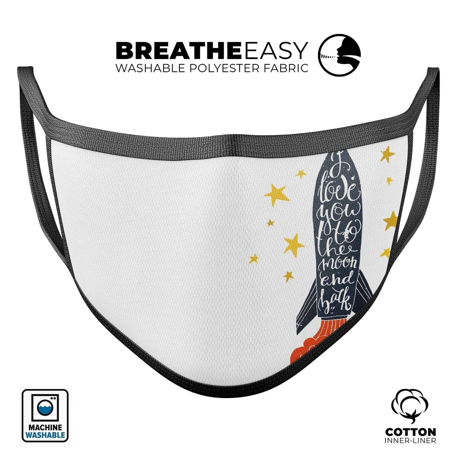 image-I Love You To The Moon And Back - Made in USA Mouth Cover Unisex