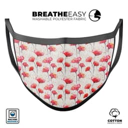 image-Karamfila Watercolo Poppies V14 - Made in USA Mouth Cover Unisex