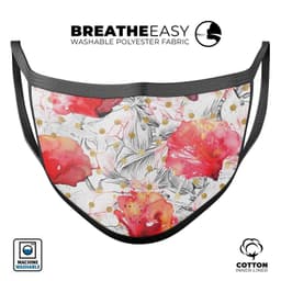 image-Karamfila Watercolo Poppies V29 - Made in USA Mouth Cover Unisex