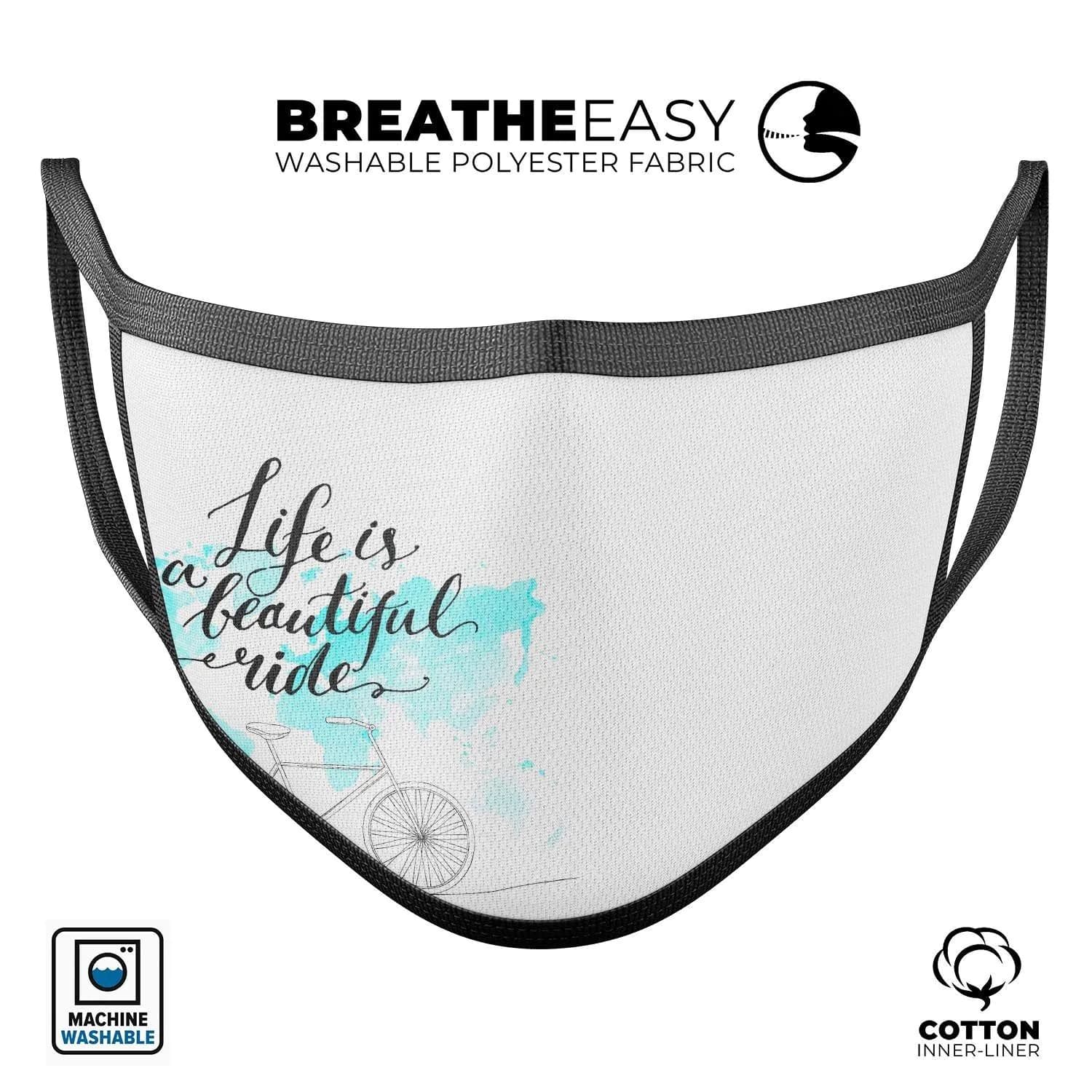 image-Life is a Beautiful Ride v2 - Made in USA Mouth Cover Unisex Anti-Dust