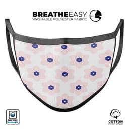 image-Light Pink Animated Flower Pattern - Made in USA Mouth Cover Unisex