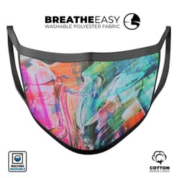image-Liquid Abstract Paint Remix V55 - Made in USA Mouth Cover Unisex