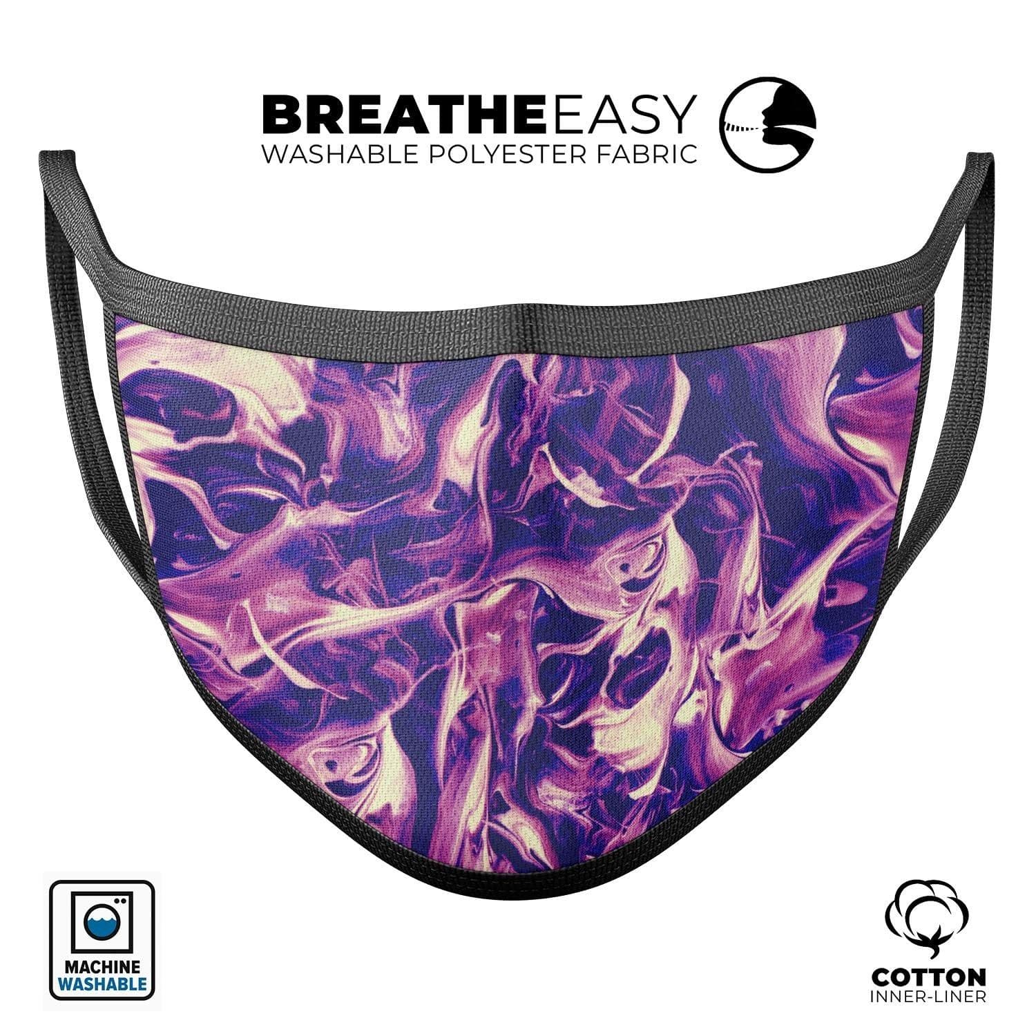 image-Liquid Abstract Paint Remix V63 - Made in USA Mouth Cover Unisex