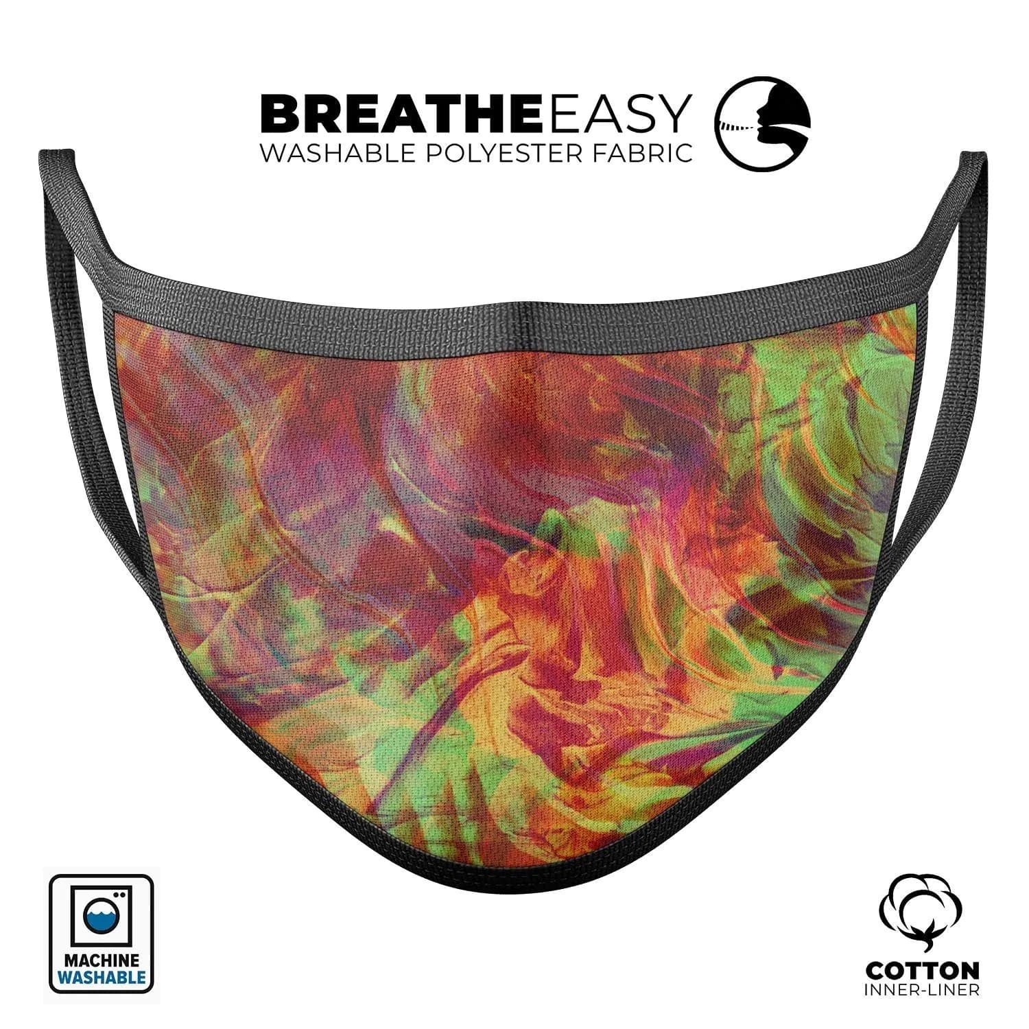 image-Liquid Abstract Paint Remix V74 - Made in USA Mouth Cover Unisex