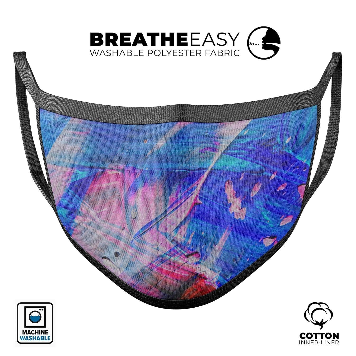 image-Liquid Abstract Paint Remix V77 - Made in USA Mouth Cover Unisex