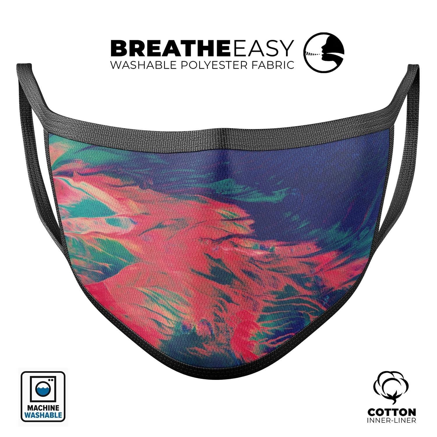image-Liquid Abstract Paint Remix V83 - Made in USA Mouth Cover Unisex