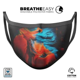 image-Liquid Abstract Paint V64 - Made in USA Mouth Cover Unisex Anti-Dust