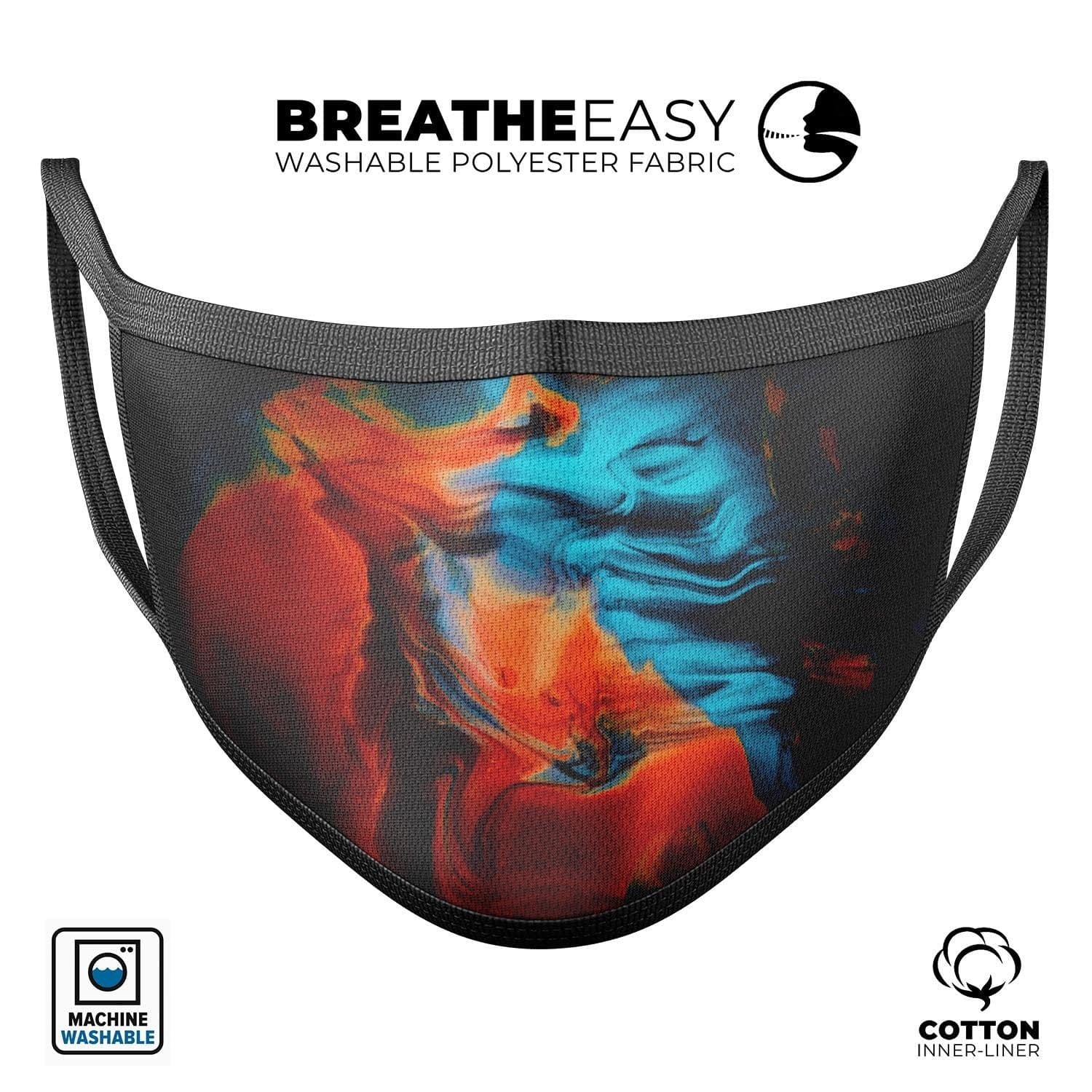image-Liquid Abstract Paint V64 - Made in USA Mouth Cover Unisex Anti-Dust