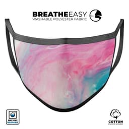 image-Marbleized Pink and Blue Paradise V712 - Made in USA Mouth Cover