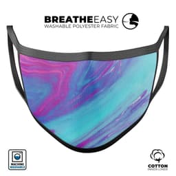image-Marbleized Pink Ocean Blue v32 - Made in USA Mouth Cover Unisex