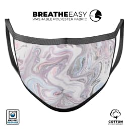 image-Marbleized Swirling Soft Purple - Made in USA Mouth Cover Unisex