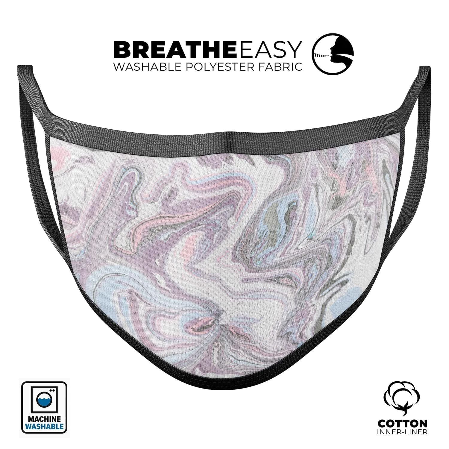 image-Marbleized Swirling Soft Purple - Made in USA Mouth Cover Unisex