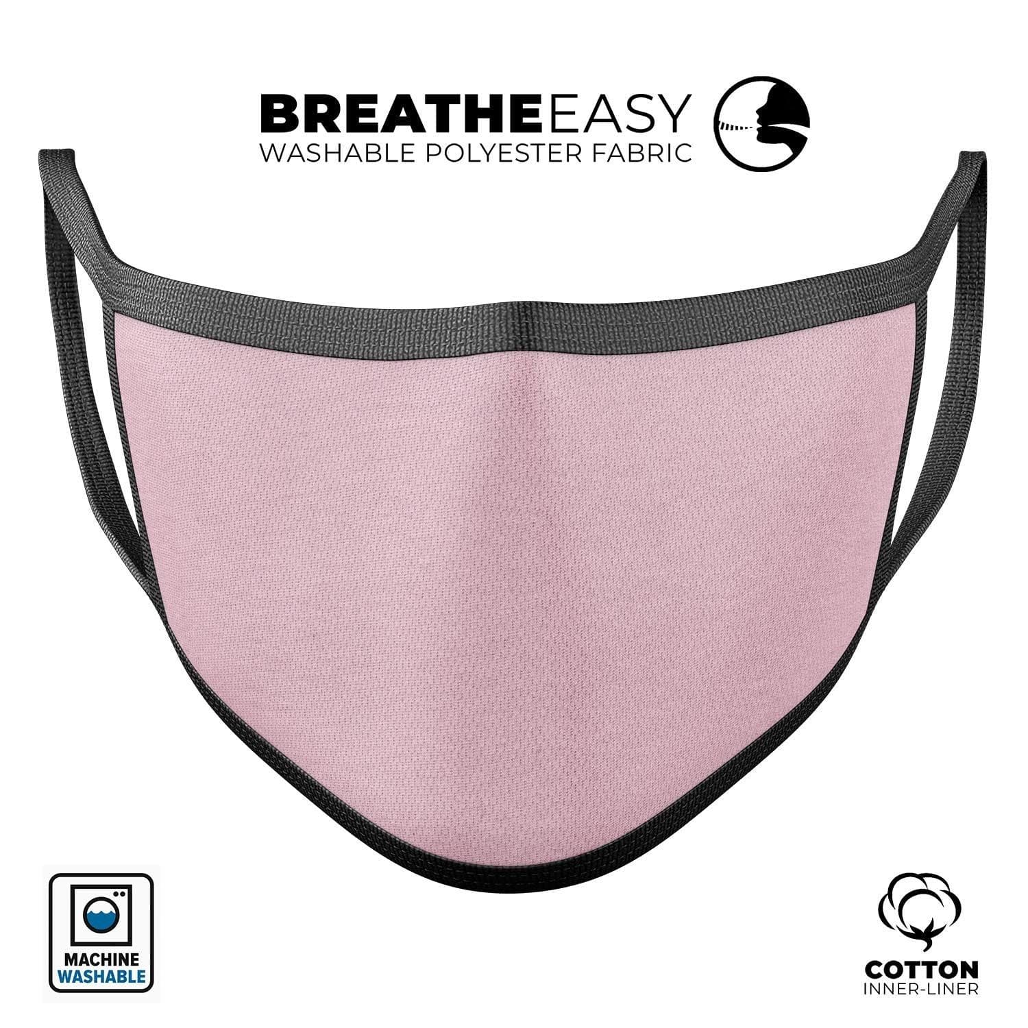 image-Baby Pink Solid Surface - Made in USA Mouth Cover Unisex Anti-Dust