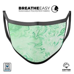image-Mint Marble & Digital Gold Foil V9 - Made in USA Mouth Cover Unisex