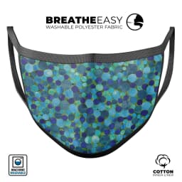 image-Mixed Blue-Green Watercolor Dots - Made in USA Mouth Cover Unisex