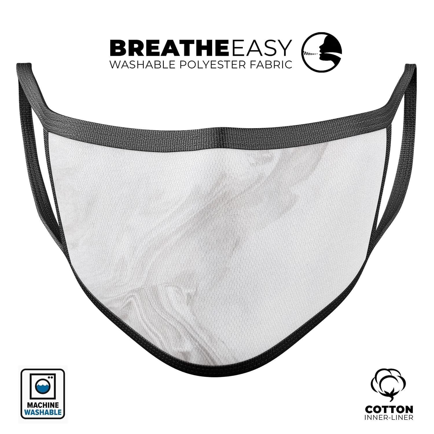 image-Mixtured Gray v10 Textured Marble - Made in USA Mouth Cover Unisex