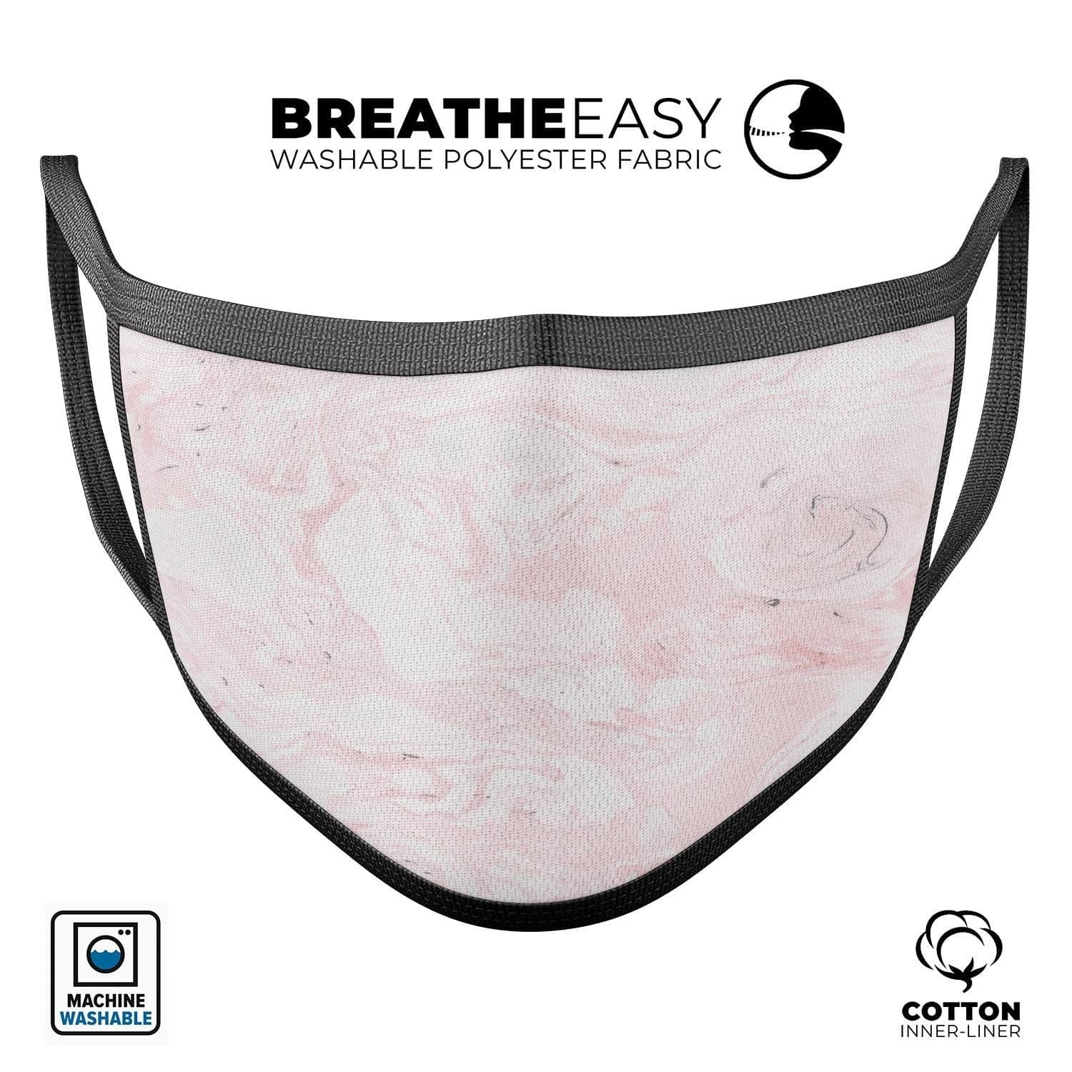 image-Mixtured Pink v3 Textured Marble - Made in USA Mouth Cover Unisex