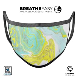 image-Mixtured Yellow and Green Textured Marble - Made in USA Mouth Cover