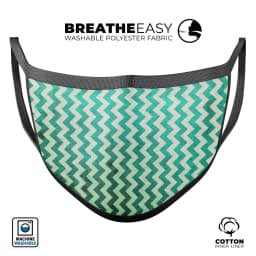 image-Multi-shades of Green Chevron Pattern - Made in USA Mouth Cover Unisex