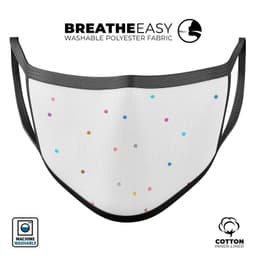 image-Multicolor Polka Dot Over White - Made in USA Mouth Cover Unisex