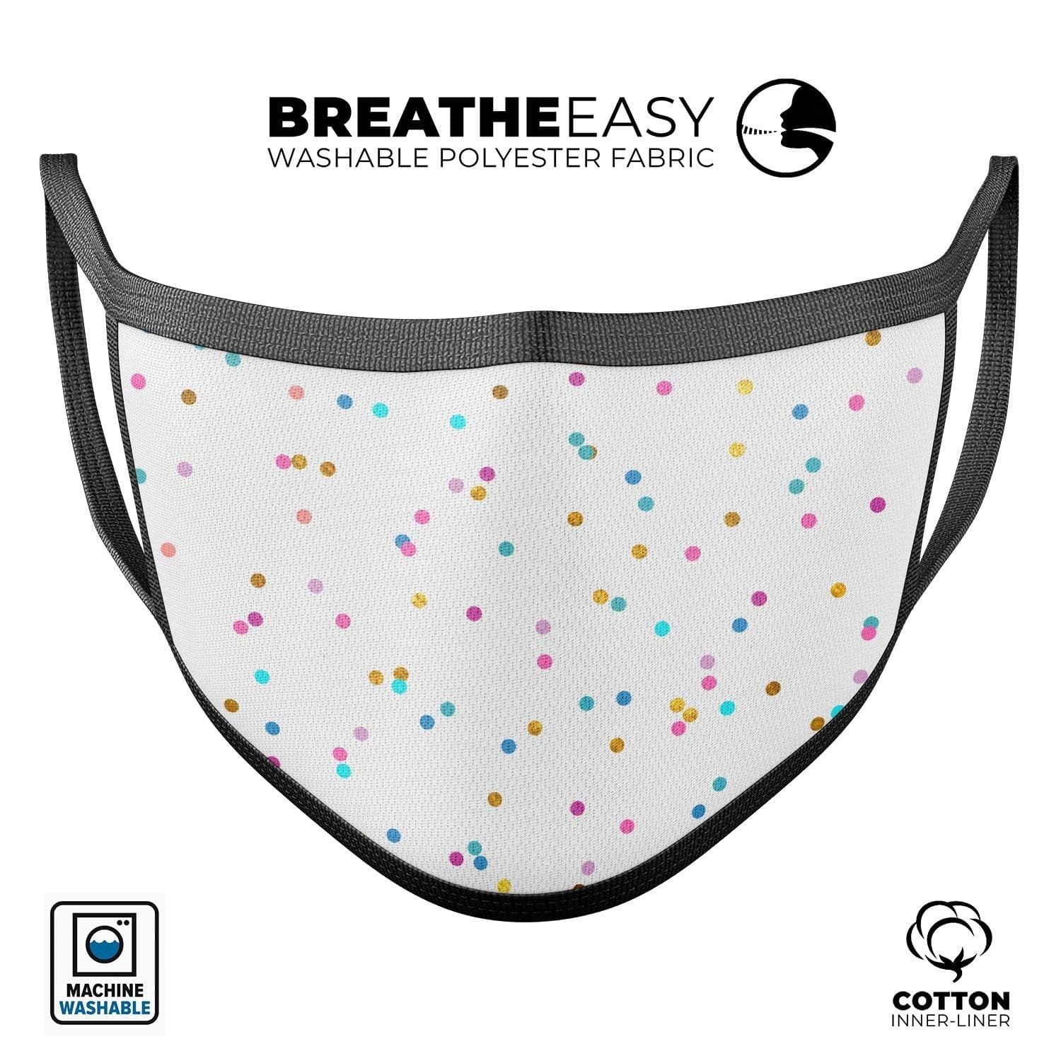 image-Multicolor Scattered Dots All Over - Made in USA Mouth Cover Unisex