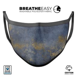 image-Navy Gold Foil v6 - Made in USA Mouth Cover Unisex Anti-Dust Cotton