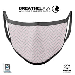 image-Pink and Silver Glitter Chevron - Made in USA Mouth Cover Unisex