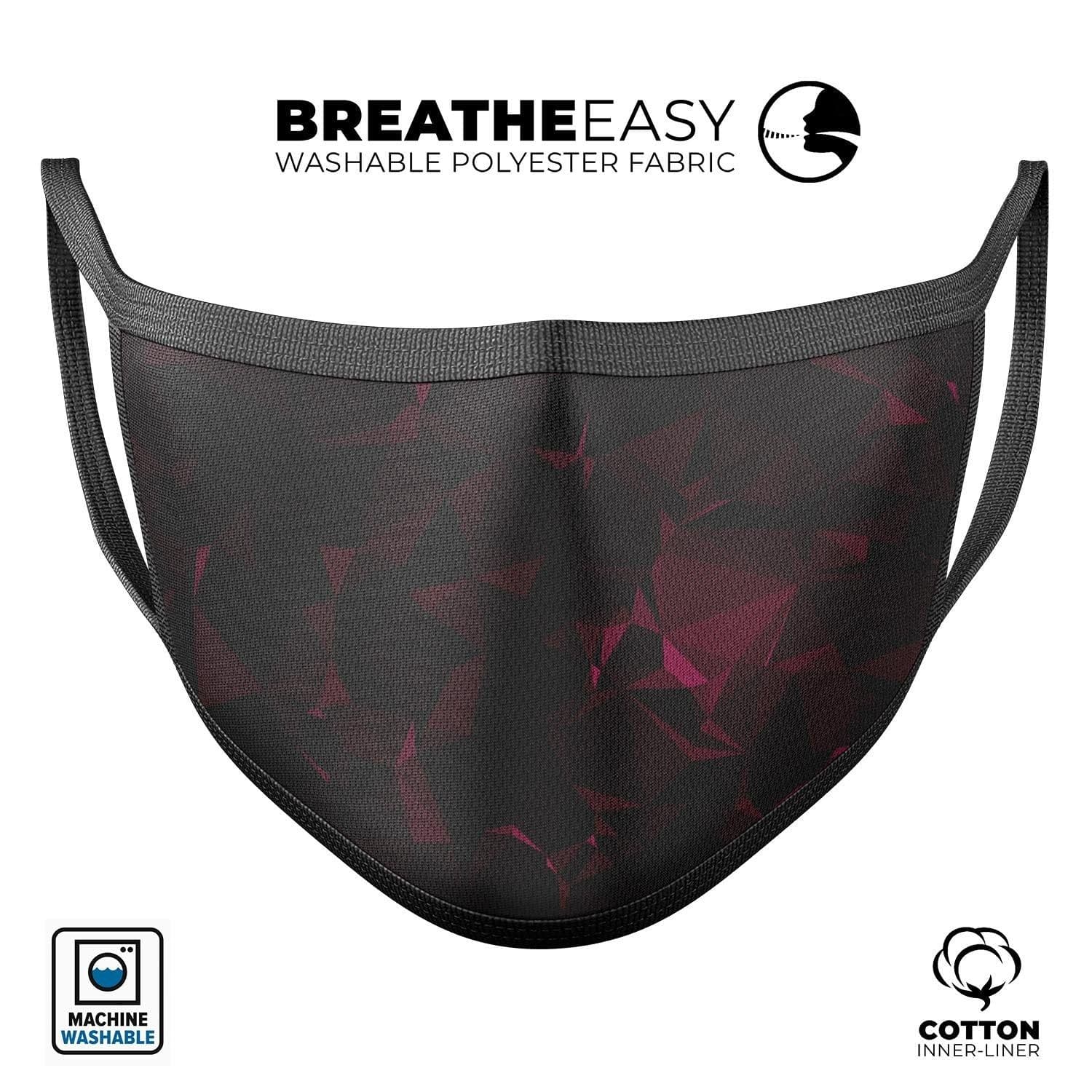 image-Pink Geometric V11 - Made in USA Mouth Cover Unisex Anti-Dust Cotton