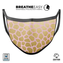image-Pink Gold Flaked Animal v1 - Made in USA Mouth Cover Unisex Anti-Dust