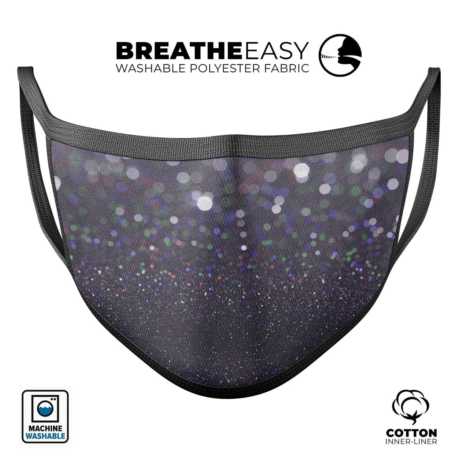 image-Purple and blavck Unfocused Orbs of Light - Made in USA Mouth Cover