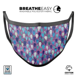 image-Purple and Blue Upside Down Teardrop Watercolor Pattern - Made in USA