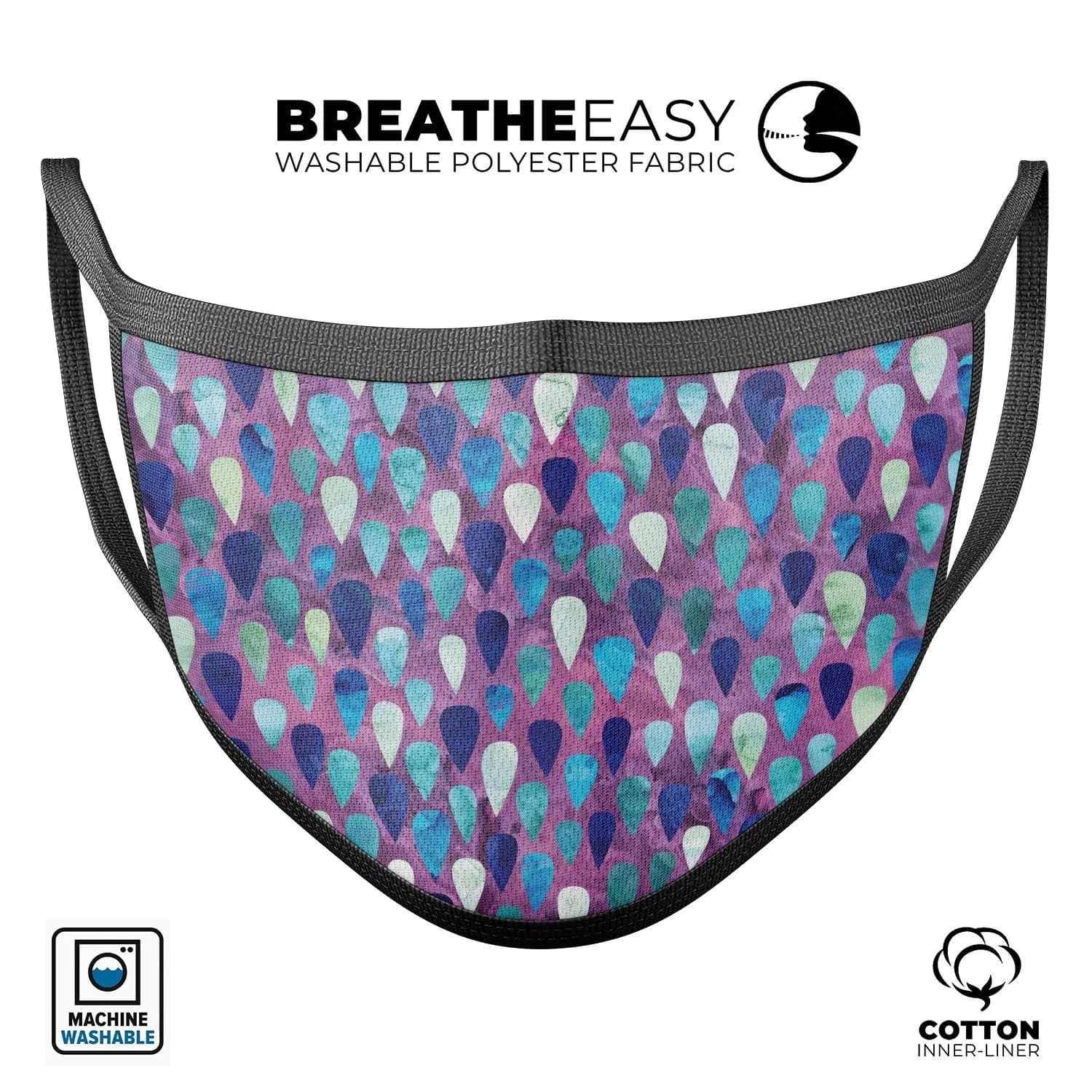 image-Purple and Blue Upside Down Teardrop Watercolor Pattern - Made in USA
