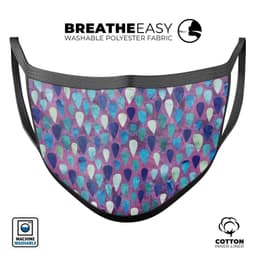 image-Purple and Blue Upside Down Teardrop Watercolor Pattern - Made in USA