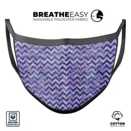 image-Purple Basic Watercolor Chevron Pattern - Made in USA Mouth Cover