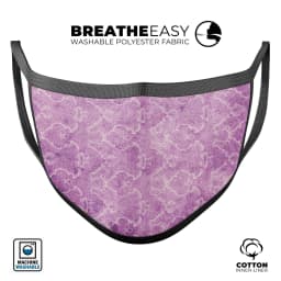 image-Purple Watercolor Inflated Damask Pattern - Made in USA Mouth Cover