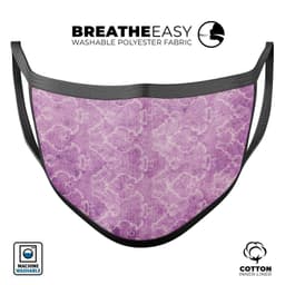 image-Purple Watercolor Inflated Damask Pattern - Made in USA Mouth Cover