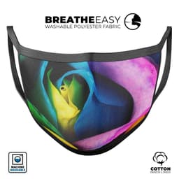 image-Rainbow Dyed Rose V3 - Made in USA Mouth Cover Unisex Anti-Dust Cotton