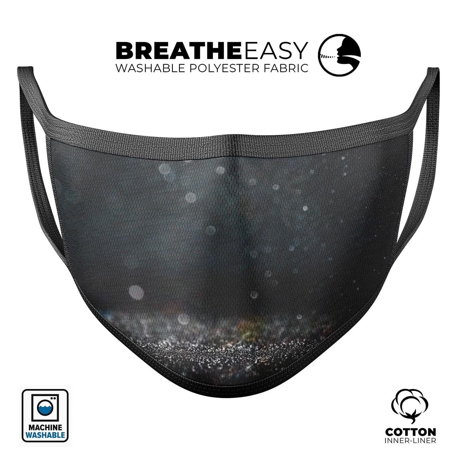 image-Black Unfocused Glowing Shimmer - Made in USA Mouth Cover Unisex