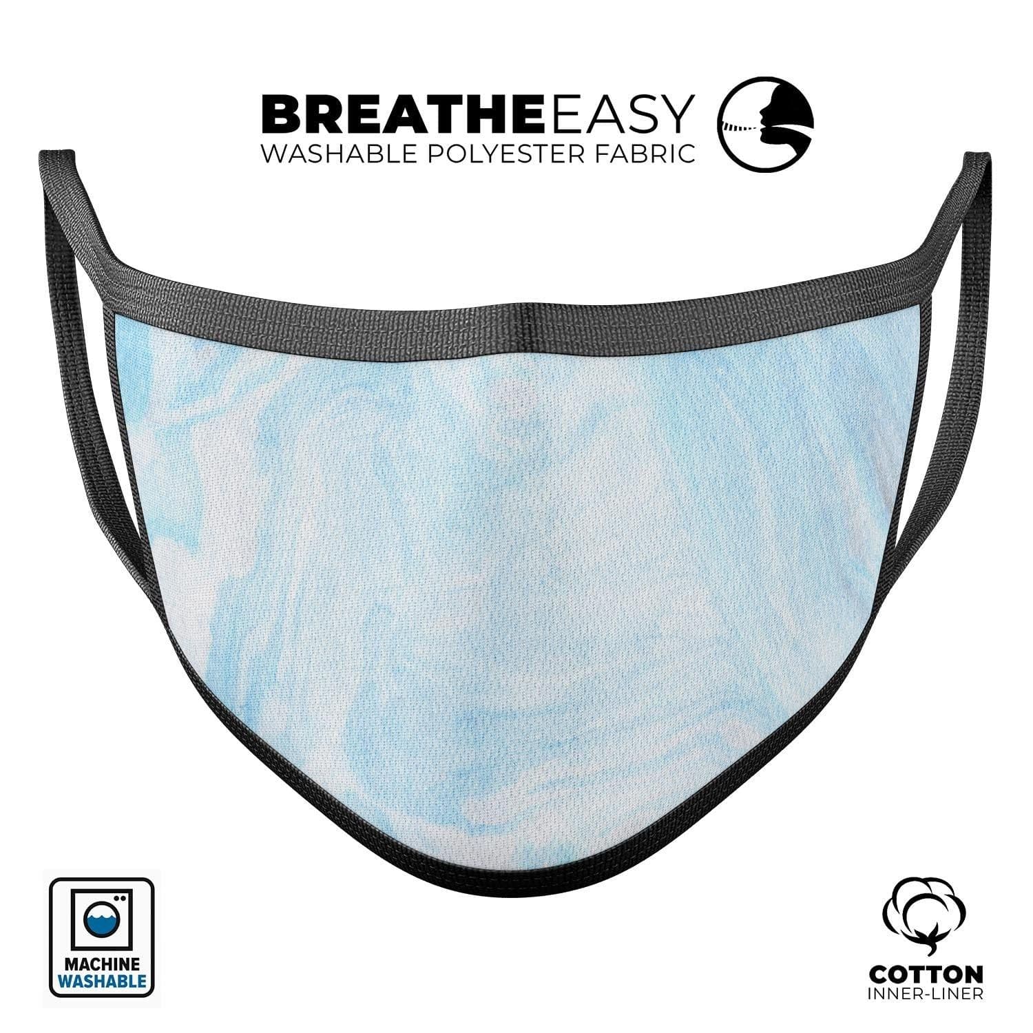image-Blue 191 Textured Marble - Made in USA Mouth Cover Unisex Anti-Dust