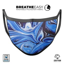 image-Blue and White Blended Paint - Made in USA Mouth Cover Unisex