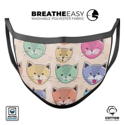 image-Cute Vector Cats and Kittens - Made in USA Mouth Cover Unisex