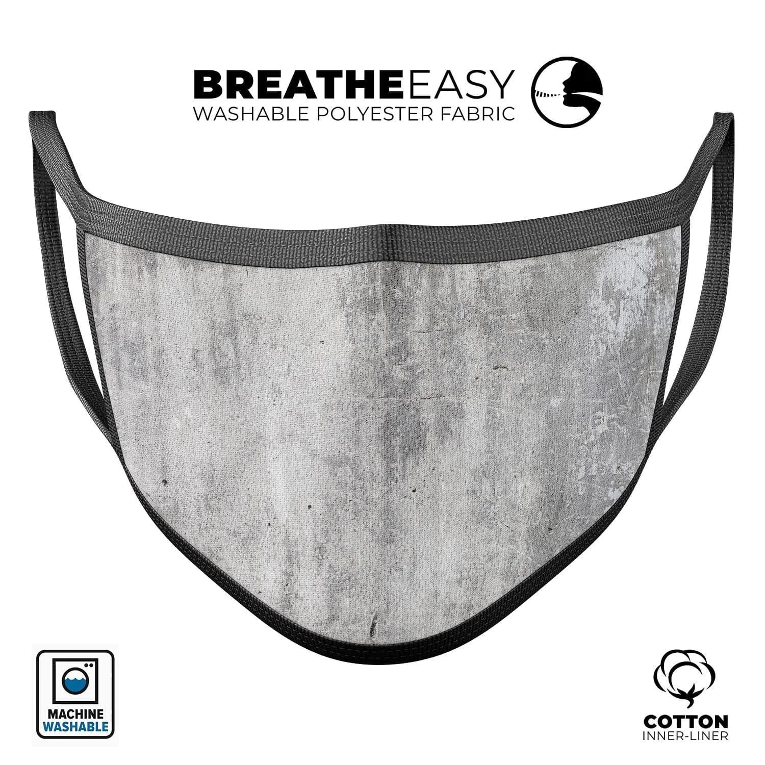 image-Scratched Concrete - Made in USA Mouth Cover Unisex Anti-Dust Cotton